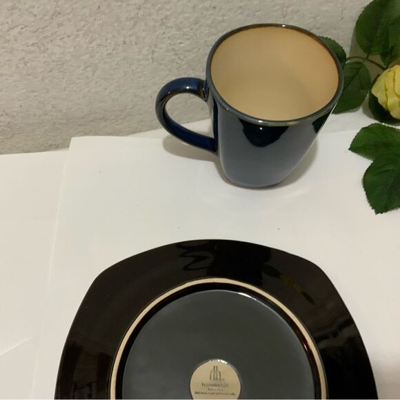 SET 2 Home Trends penumbra 1 salad Plates 8 3/4”  1 mug 4 5/8” Disconti… - Picture 8 of 10